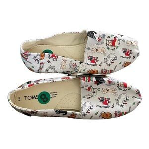 Toms Christmas Cats Shoes Holiday Slip On 8